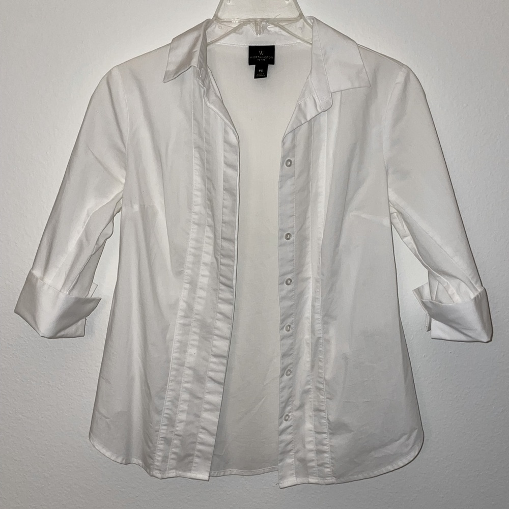 White Button Down Fitted Shirt